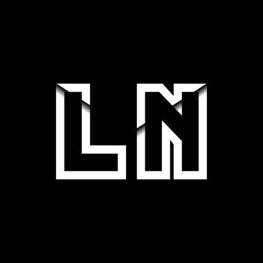 LN Monogram Logo Harfi İleti Zarfı Simge Biçimi şablon vektörü