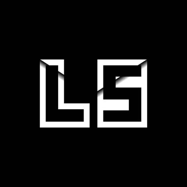 LS Monogram Logo Harfi İleti Zarfı Simge Biçimi şablon vektörü