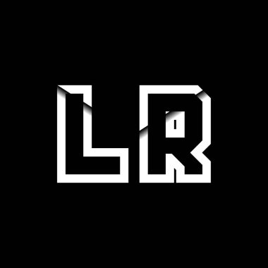 LR Monogram Logo Harfi İleti Zarfı Simge Biçimi şablon vektörü