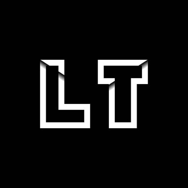 LT Monogram Logo Harfi İleti Zarfı Simge Biçimi şablon vektörü