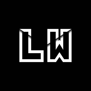 LW Monogram Logo Harfi İleti Zarfı Simge Biçimi şablon vektörü