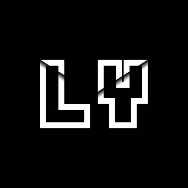 LY Monogram Logo Harfi İleti Zarfı Simge Biçimi şablon vektörü