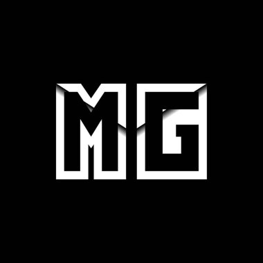MG Monogram Logo Harfi İleti Zarfı Simge Biçimi şablon vektörü
