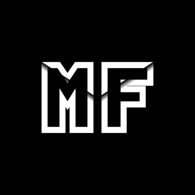 MF Monogram Logo Harfi İleti Zarfı Simge Biçimi şablon vektörü