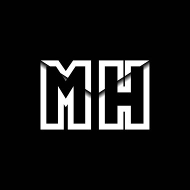 MH Monogram Logo Harfi İleti Zarfı Simge Biçimi şablon vektörü