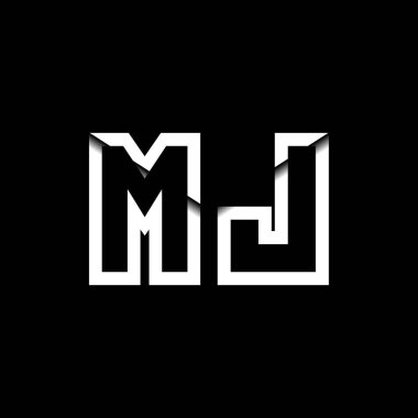 MJ Monogram Logo Harfi İleti Zarfı Simge Biçimi şablon vektörü