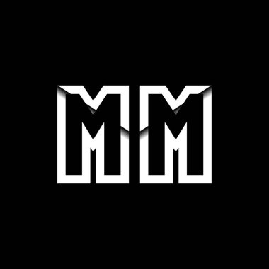 MM Monogram Logo Harfi İleti Zarfı Simge Biçimi şablon vektörü