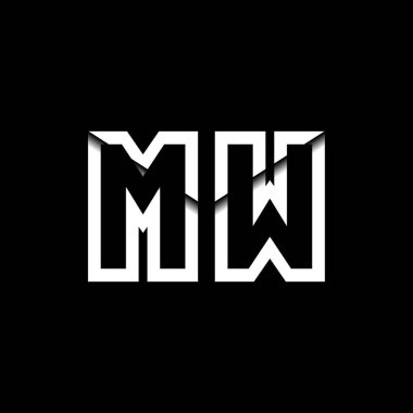 MW Monogram Logo Harfi İleti Zarfı Simge Biçimi şablon vektörü