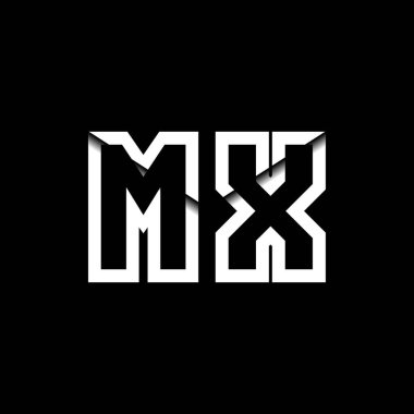 MX Monogram Logo Harfi İleti Zarfı Simge Biçimi şablon vektörü