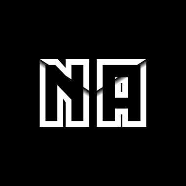 NA Monogram Logo Harfi İleti Zarfı Simge Biçimi şablon vektörü