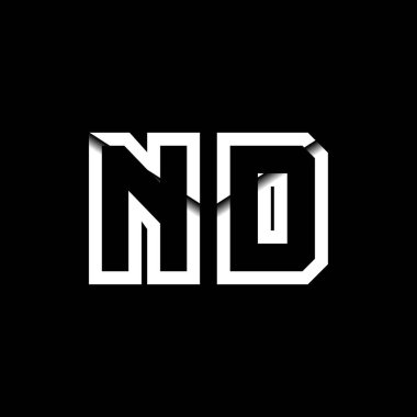 ND Monogram Logo Harfi İleti Zarfı Simge Biçimi şablon vektörü