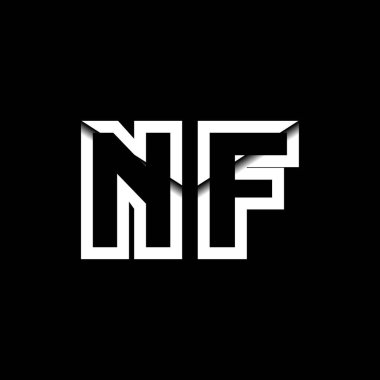 NF Monogram Logo Harfi İleti Zarfı Simge Biçimi şablon vektörü
