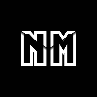 NM Monogram Logo Harfi İleti Zarfı Simge Biçimi şablon vektörü