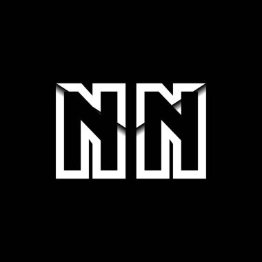 NN Monogram Logo Harfi İleti Zarfı Simge Biçimi şablon vektörü