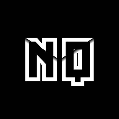 NQ Monogram Logo Harfi İleti Zarfı Simge Biçimi şablon vektörü
