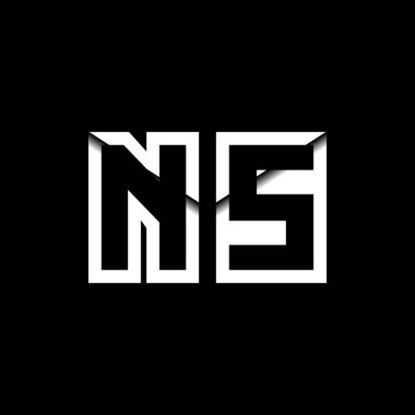 NS Monogram Logo Harfi İleti Zarfı Simge Biçimi şablon vektörü