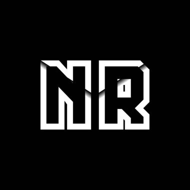 NR Monogram Logo Harfi İleti Zarfı Simge Biçimi şablon vektörü