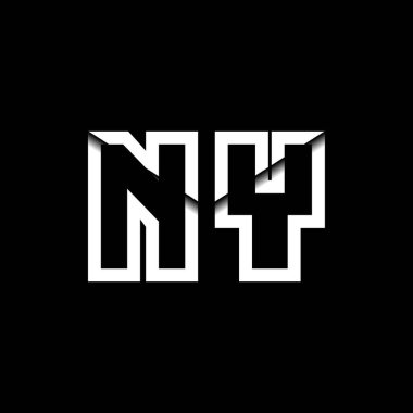 NY Monogram Logo Harfi İleti Zarfı Simge Biçimi şablon vektörü