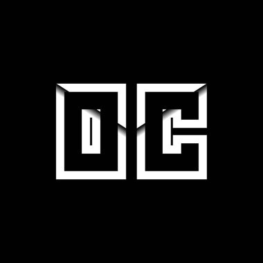 OC Monogram Logo Harfi İleti Zarfı Simge Biçimi şablon vektörü