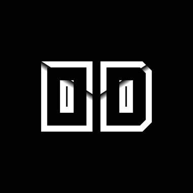 OD Monogram Logo Harfi İleti Zarfı Simge Biçimi şablon vektörü