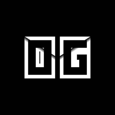 OG Monogram Logo Harfi İleti Zarfı Simge Biçimi şablon vektörü