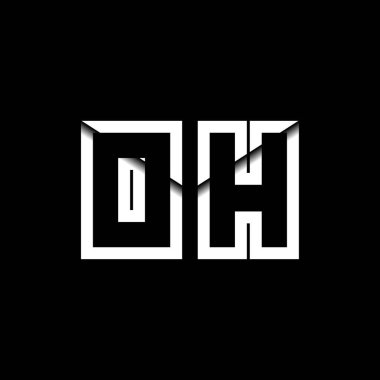 OH Monogram Logo Harfi İleti Zarfı Simge Biçimi şablon vektörü