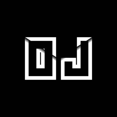 OJ Monogram Logo Harfi İleti Zarfı Simge Biçimi şablon vektörü