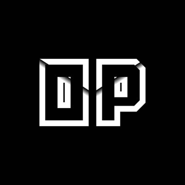OP Monogram Logo Harfi İleti Zarfı Simge Biçimi şablon vektörü