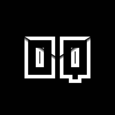 OQ Monogram Logo Harfi İleti Zarfı Simge Biçimi şablon vektörü