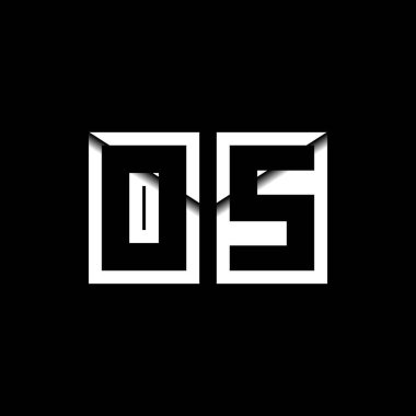 OS Monogram Logo Harfi İleti Zarfı Simge Biçimi şablon vektörü