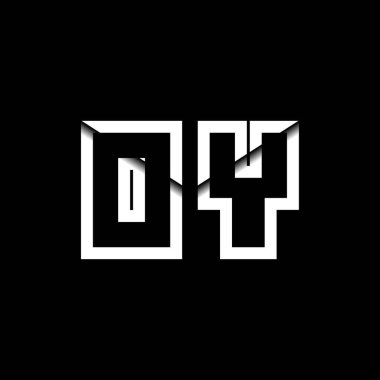 OY Monogram Logo Harfi İleti Zarfı Simge Biçimi şablon vektörü