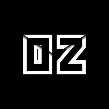 OZ Monogram Logo Harfi İleti Zarfı Simge Biçimi şablon vektörü