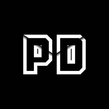 PD Monogram Logo Harfi İleti Zarfı Simge Biçimi şablon vektörü