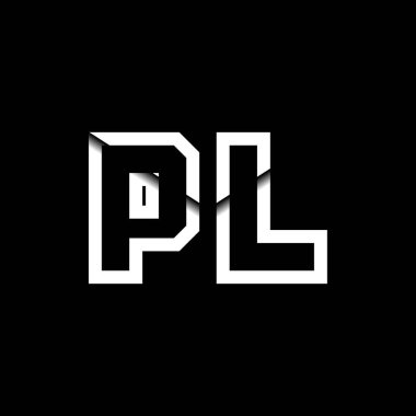 PL Monogram Logo Harfi İleti Zarfı Simge Biçimi şablon vektörü