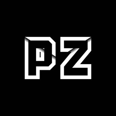 PZ Monogram Logo Harfi İleti Zarfı Simge Biçimi şablon vektörü