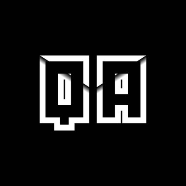QA Monogram Logo Harfi İleti Zarfı Simge Biçimi şablon vektörü