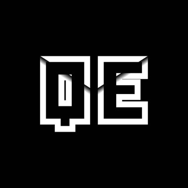 QE Monogram Logo Harfi İleti Zarfı Simge Biçimi şablon vektörü
