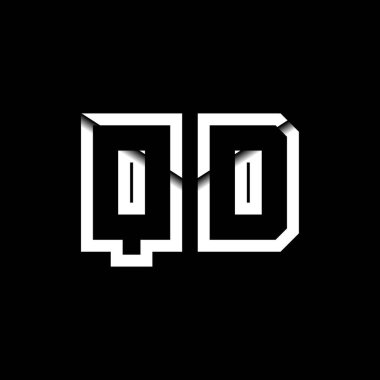 QD Monogram Logo Harfi İleti Zarfı Simge Biçimi şablon vektörü