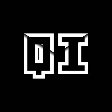 QI Monogram Logo Harfi İleti Zarfı Simge Biçimi şablon vektörü
