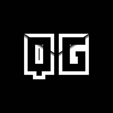 QG Monogram Logo Harfi İleti Zarfı Simge Biçimi şablon vektörü