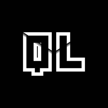 QL Monogram Logo Harfi İleti Zarfı Simge Biçimi şablon vektörü