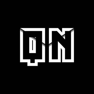 QN Monogram Logo Harfi İleti Zarfı Simge Biçimi şablon vektörü