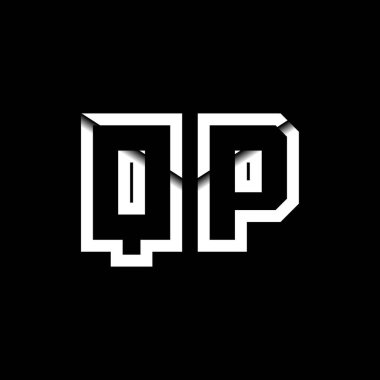QP Monogram Logo Harfi İleti Zarfı Simge Biçimi şablon vektörü