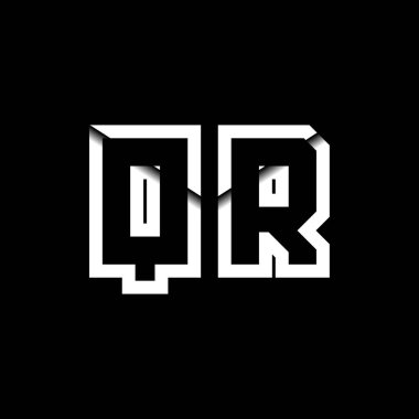 QR Monogram Logo Harfi İleti Zarfı Simge Biçimi şablon vektörü