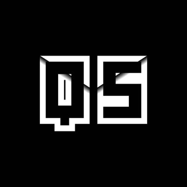 QS Monogram Logo Harfi İleti Zarfı Simge Biçimi şablon vektörü