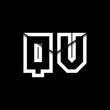 QV Monogram Logo Harfi İleti Zarfı Simge Biçimi şablon vektörü