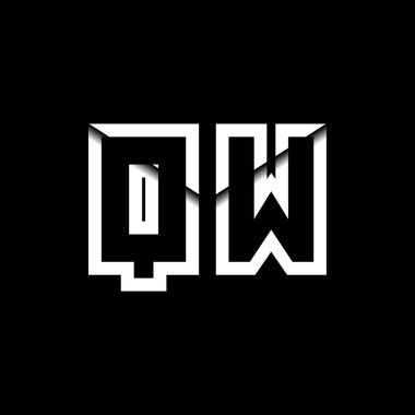 QW Monogram Logo Harfi İleti Zarfı Simge Biçimi şablon vektörü