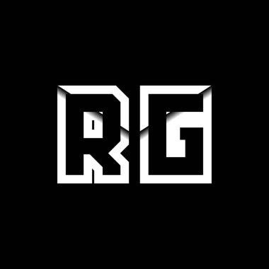 RG Monogram Logo Harfi İleti Zarfı Simge Biçimi şablon vektörü