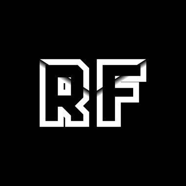 RF Monogram Logo Harfi İleti Zarfı Simge Biçimi şablon vektörü