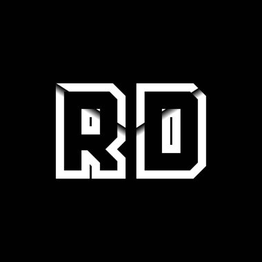 RD Monogram Logo Harfi İleti Zarfı Simge Biçimi şablon vektörü